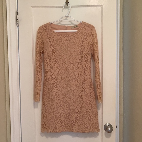 DEX Creme Pink Lace Dress - Picture 2 of 4